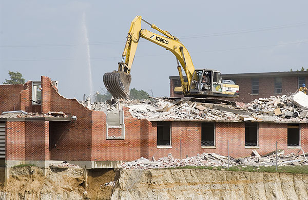Tearing down Hightower Hall dorm