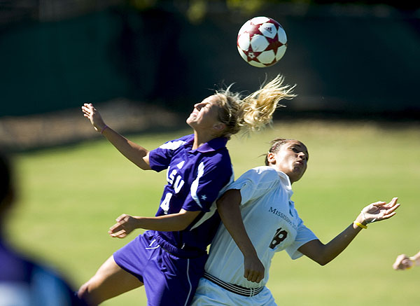 Soccer action vs LSU
