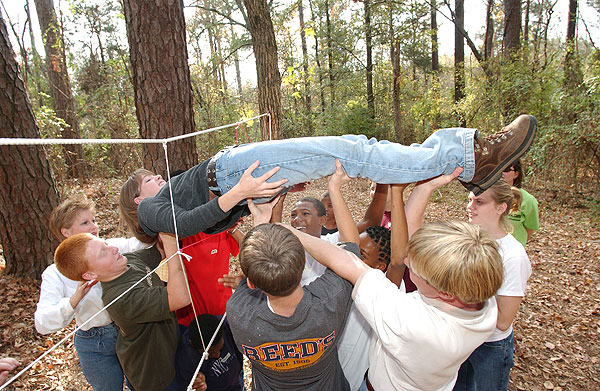 Team building at ropes course