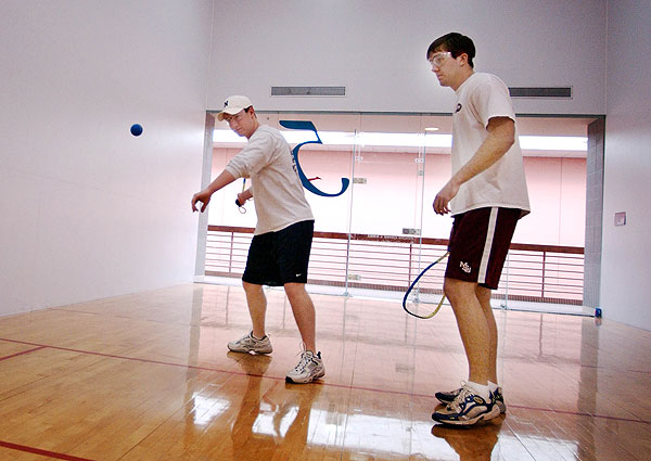 Students play racquetball at Sanderson
