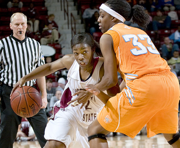 Women's basketball action vs Tennessee