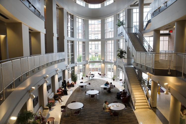 Students Studying in McCool Hall Atrium