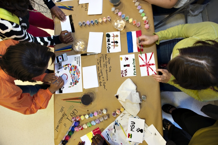 International Education Week - HCDC Painting Flags