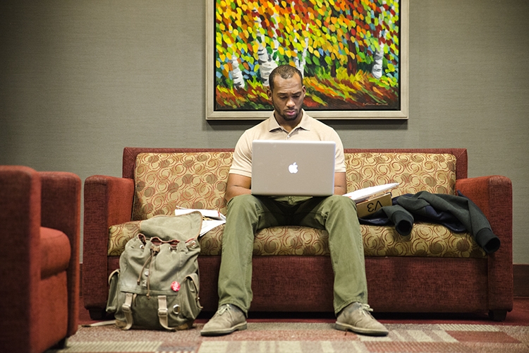 Student on Second Floor of Union