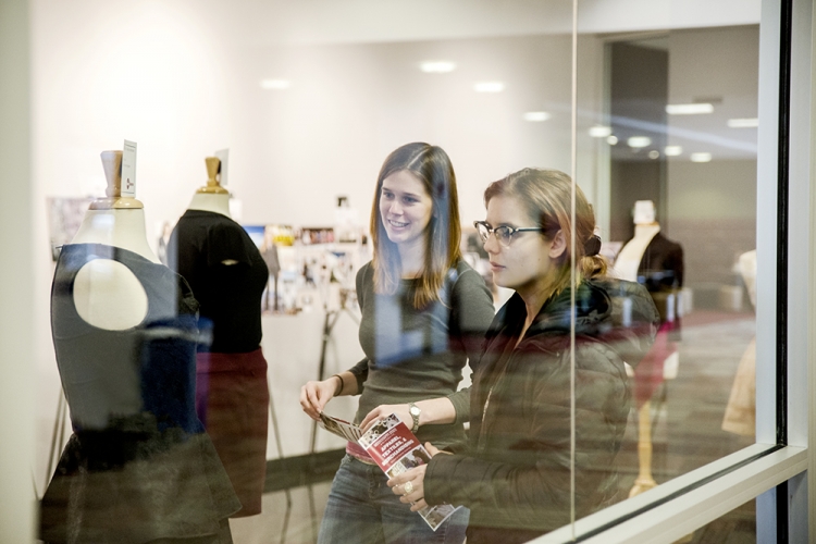 Students Looking at ATM Display in Union Gallery