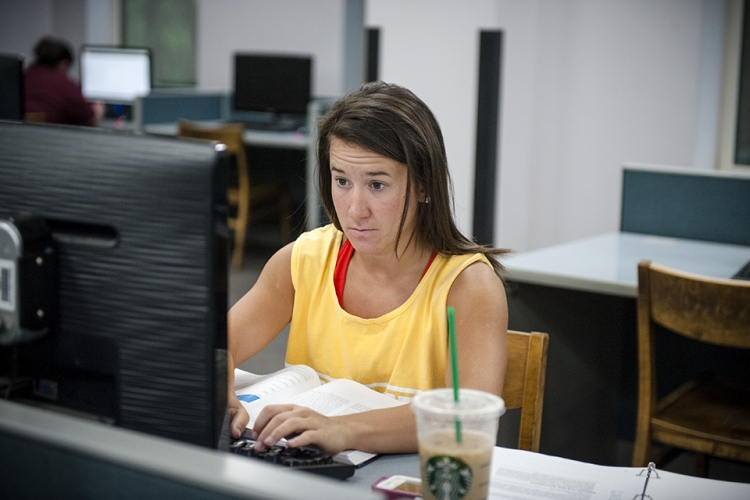 Student in Library