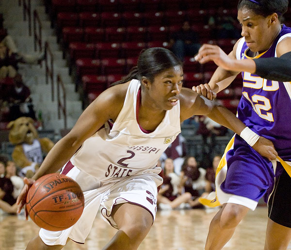 Women's basketball action vs LSU