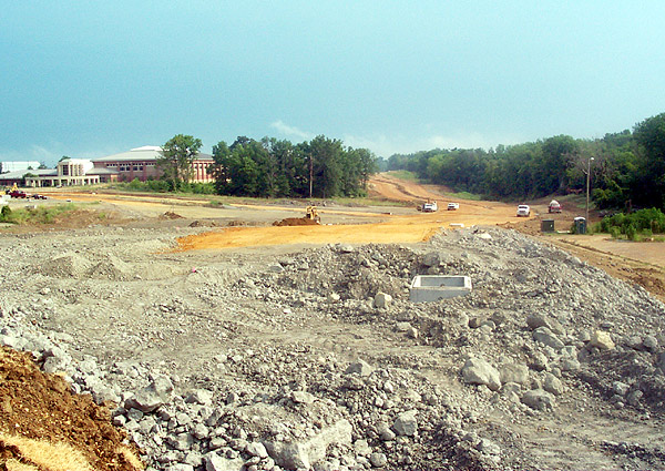 Construction on North entrance road