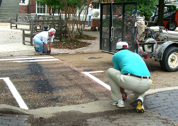 Painting Lines at Lee Hall circle