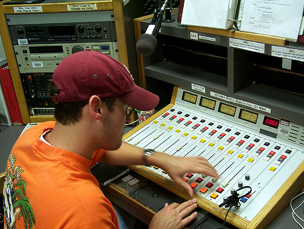 Student disk jockey works at WMSV