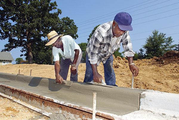 Pouring curbs on Blackjack Road