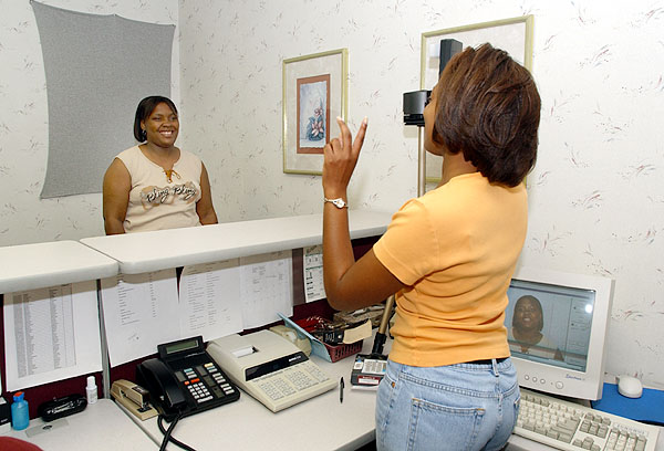 Getting a photo ID made at Telecommunications