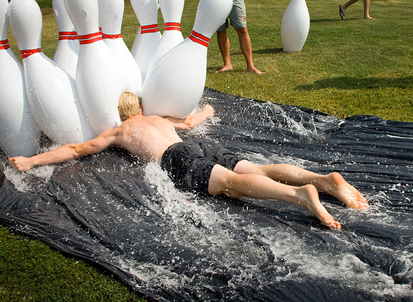 Slip & Slide Bowling at Dawg Daze