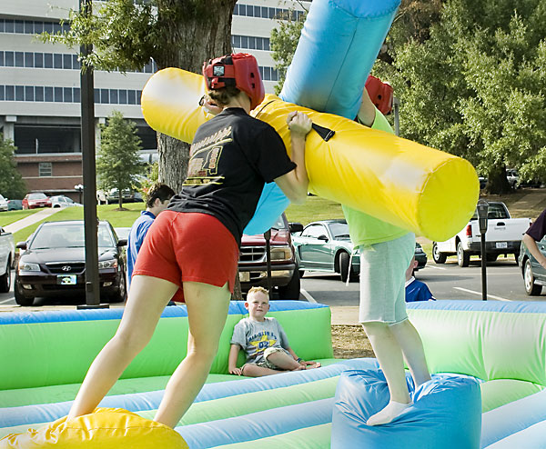 Students "joust" at campus dining grand opening