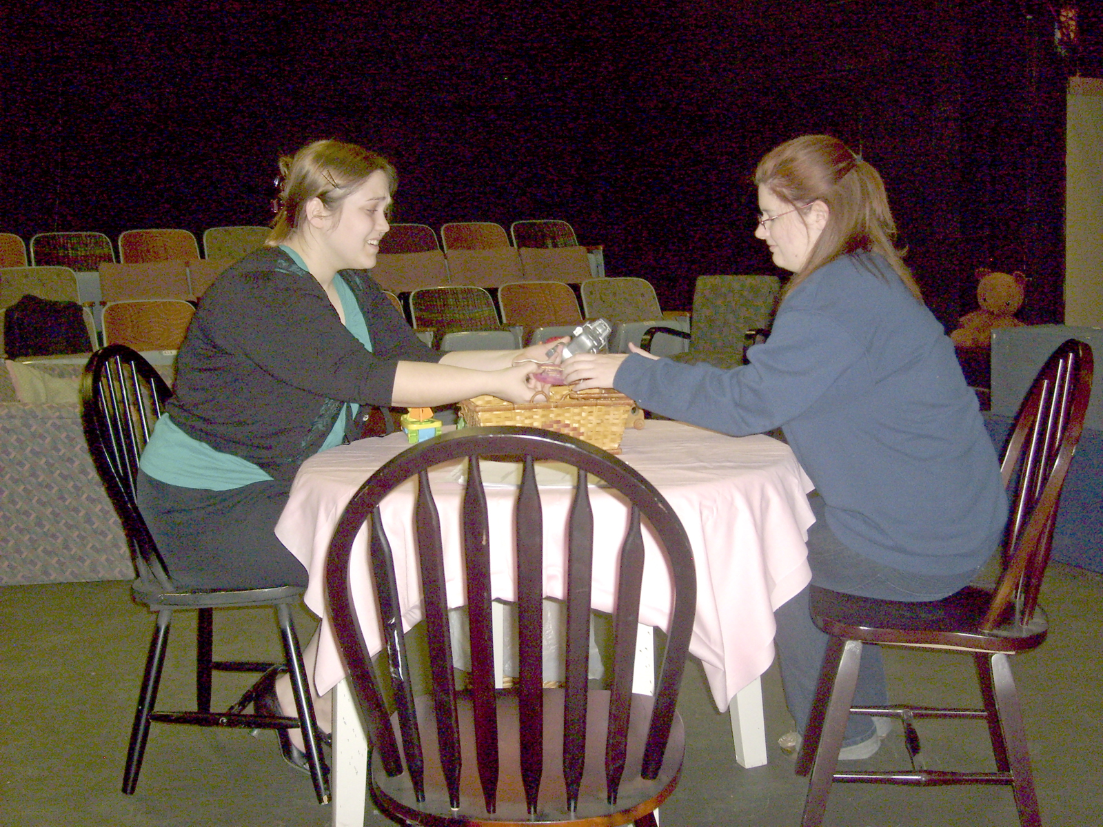 Theatre MSU's upcoming student production of "Rabbit Hole," Mandy Hackman (l) portrays "Nat"; senior Anna Smith, "Nat's" daughter "Becca." Theatre MSU's upcoming student production of "Rabbit Hole," Mandy Hackman (l) portrays "Nat"; senior Anna Smith, "Nat's" daughter "Becca."