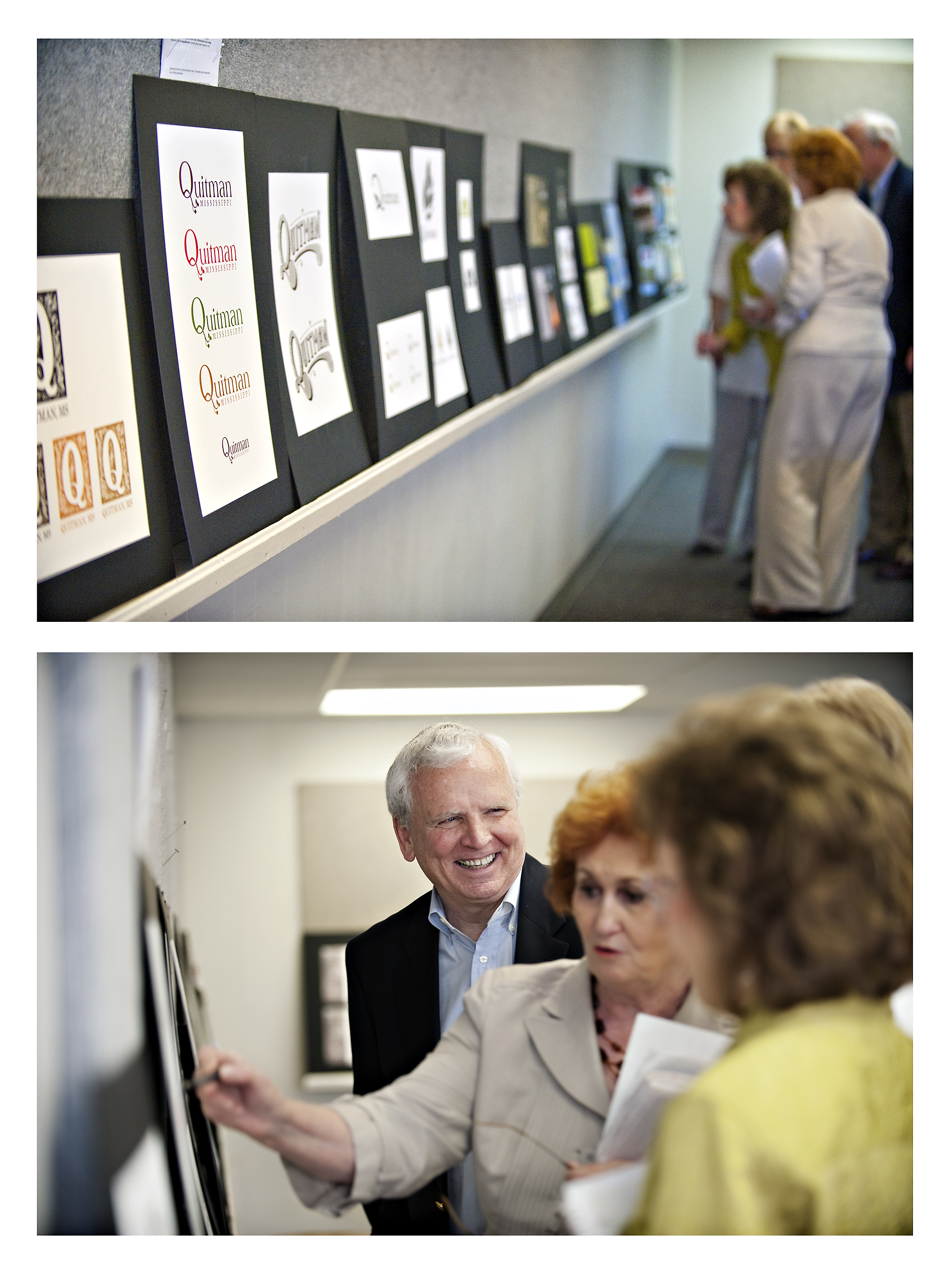 Quitman Mayor Eddie Fulton and other city residents view logos and website design concepts designed by Mississippi State art students. Through the partnership between the city and MSU's Community Action Team and other parts of the university, community leaders have worked to create a new park, an arts commission and other initiatives. Quitman Mayor Eddie Fulton and other city residents view logos and website design concepts designed by Mississippi State art students. Through the partnership between the city and MSU's Community Action Team and other parts of the university, community leaders have worked to create a new park, an arts commission and other initiatives.