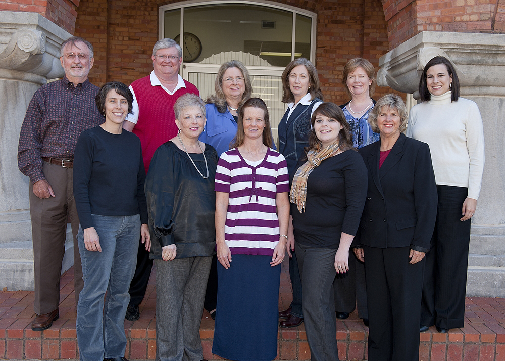 Members of the Mississippi State University Rehabilitation, Research and Training Center on Blindness and Low Vision team include (front, l-r) Michele C. McDonnall, Lisa Ashmore, Stephanie Hall, Miranda Morris, Brenda Cavenaugh; and (back, l-r) J. Martin Giesen, William Sansing, B. J. LeJeune, Adele Crudden, Mary-Kay Belant, and Angela Shelton. Members of the Mississippi State University Rehabilitation, Research and Training Center on Blindness and Low Vision team include (front, l-r) Michele C. McDonnall, Lisa Ashmore, Stephanie Hall, Miranda Morris, Brenda Cavenaugh; and (back, l-r) J. Martin Giesen, William Sansing, B. J. LeJeune, Adele Crudden, Mary-Kay Belant, and Angela Shelton.