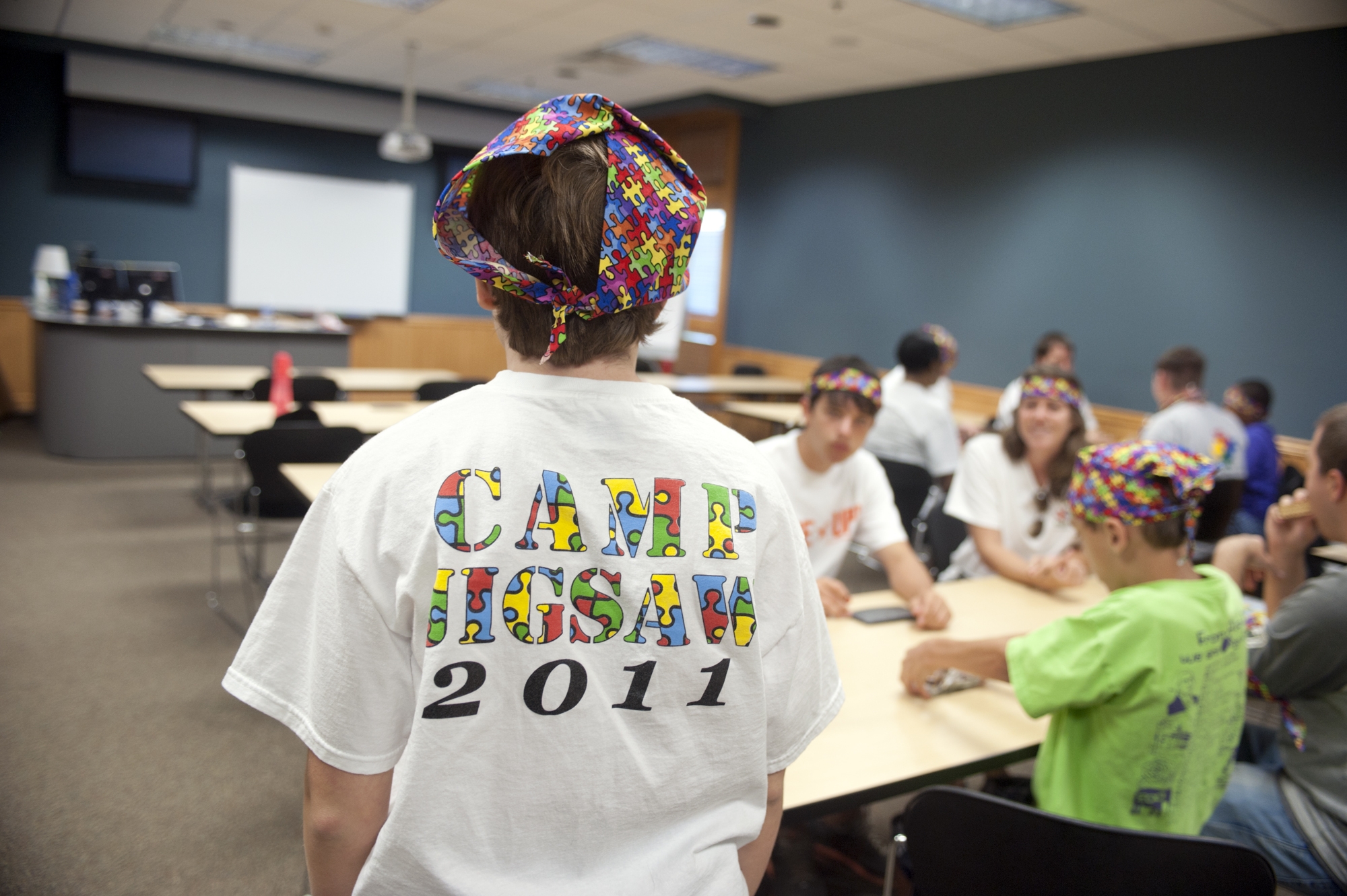 A camper shows off his 2011 Camp Jigsaw t-shirt during camp held recently at Mississippi State. A camper shows off his 2011 Camp Jigsaw t-shirt during camp held recently at Mississippi State.