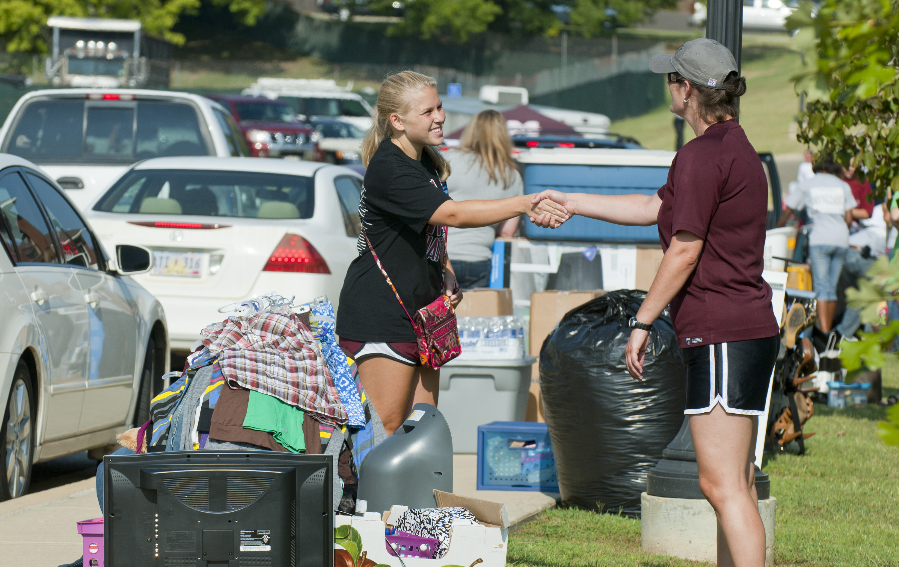 Faculty, staff and student volunteers will be ready to help freshmen when they arrive on Aug. 10 for "Movin' You to MSU," the university's move-in day. Faculty, staff and student volunteers will be ready to help freshmen when they arrive on Aug. 10 for "Movin' You to MSU," the university's move-in day.