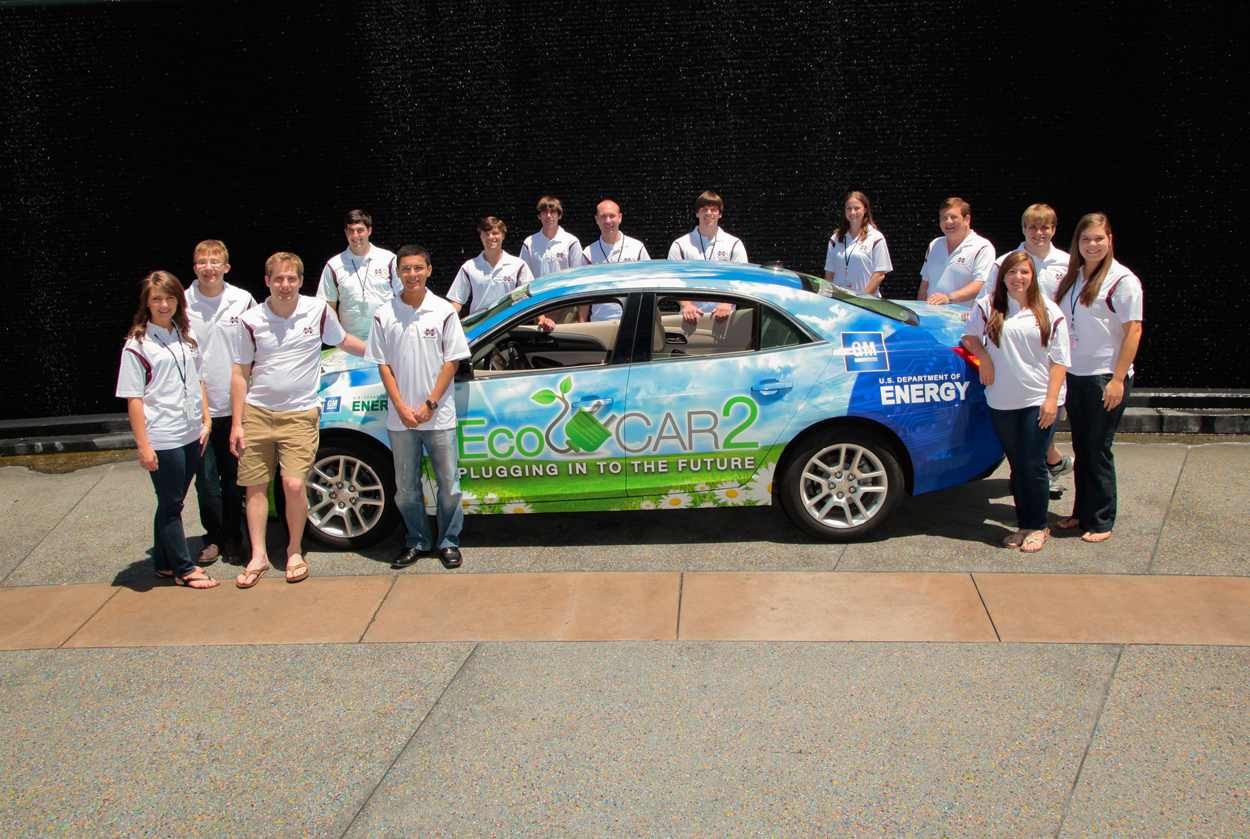 EcoCAR2: Plugging In to the Future has named Mississippi State University the competition's year-one winner. The challenge included 15 universities across North America to reduce the environmental impact of a 2013 Chevrolet Malibu by minimizing the vehicle's fuel consumption and reducing its emissions while retaining the vehicle's performance, safety, and consumer appeal. EcoCAR2: Plugging In to the Future has named Mississippi State University the competition's year-one winner. The challenge included 15 universities across North America to reduce the environmental impact of a 2013 Chevrolet Malibu by minimizing the vehicle's fuel consumption and reducing its emissions while retaining the vehicle's performance, safety, and consumer appeal.