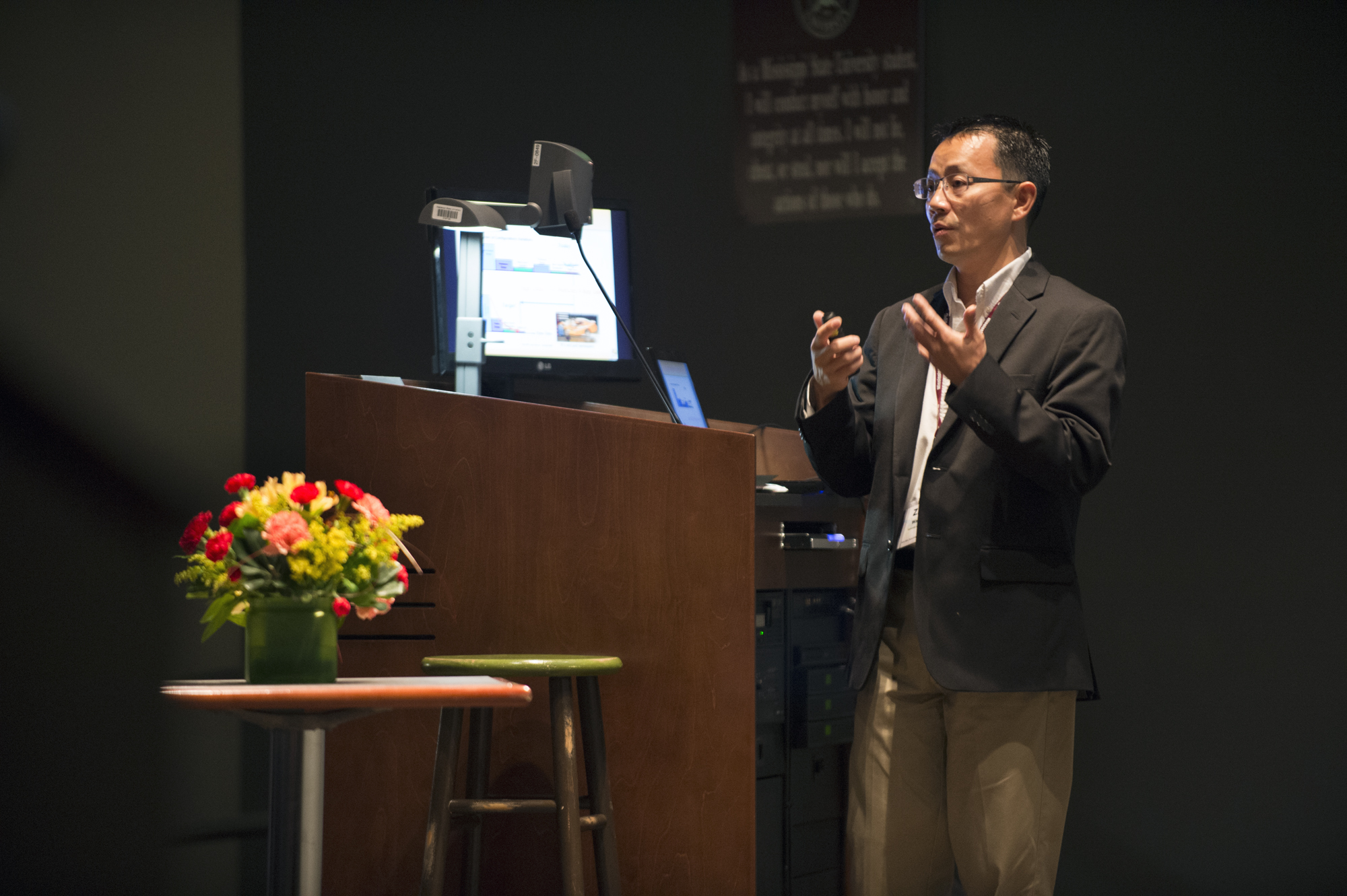 Zhi J. Wang, aerospace engineer from the University of Kansas, presented a paper at Mississippi State University's recent Conference on Differential Equations & Computational Simulations, an interdisciplinary conference for researchers in mathematics, engineering and other scientific fields. Zhi J. Wang, aerospace engineer from the University of Kansas, presented a paper at Mississippi State University's recent Conference on Differential Equations & Computational Simulations, an interdisciplinary conference for researchers in mathematics, engineering and other scientific fields.