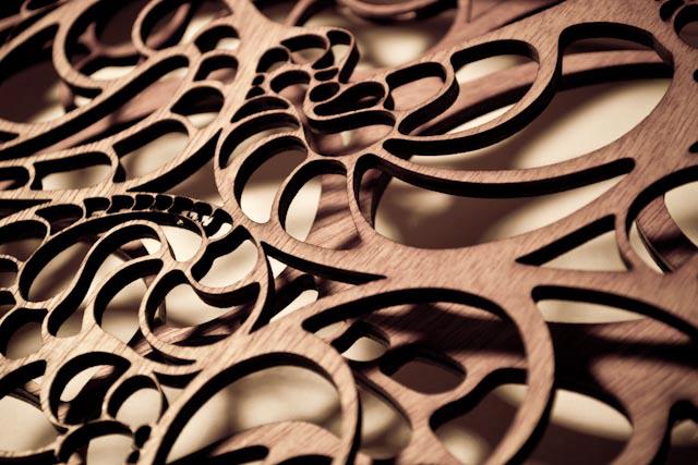 Art student Sarah Qarqish of Brandon created more than 160 square feet of linework stencil for the exhibit. Art student Sarah Qarqish of Brandon created more than 160 square feet of linework stencil for the exhibit.
