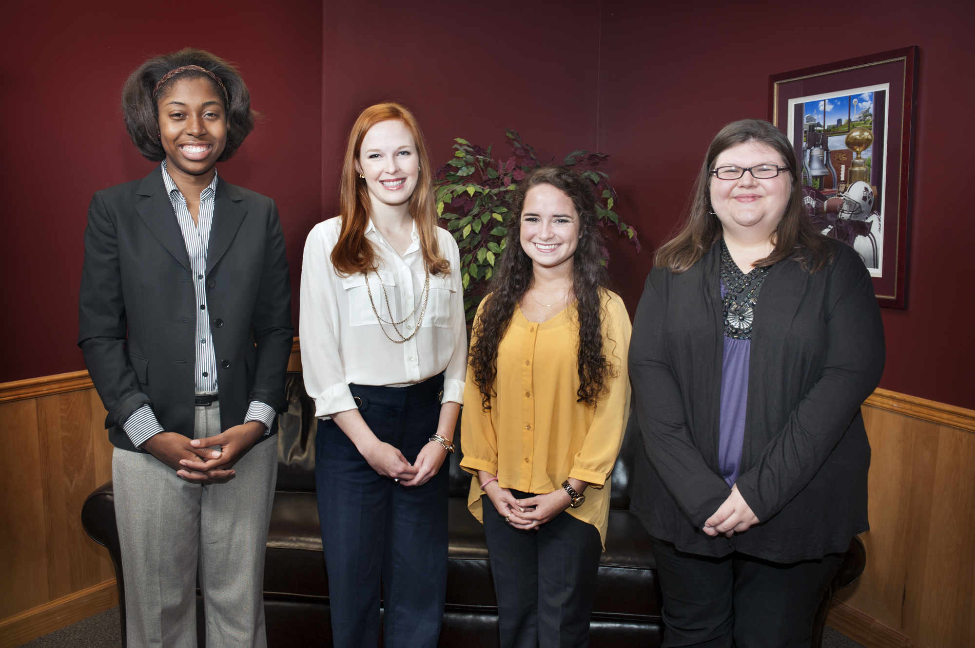 MSU scholarship recipients (l-r) Cristen Richard, Marguerite Johnson, Emily Hardin, and Sarah Kilpatrick. MSU scholarship recipients (l-r) Cristen Richard, Marguerite Johnson, Emily Hardin, and Sarah Kilpatrick.