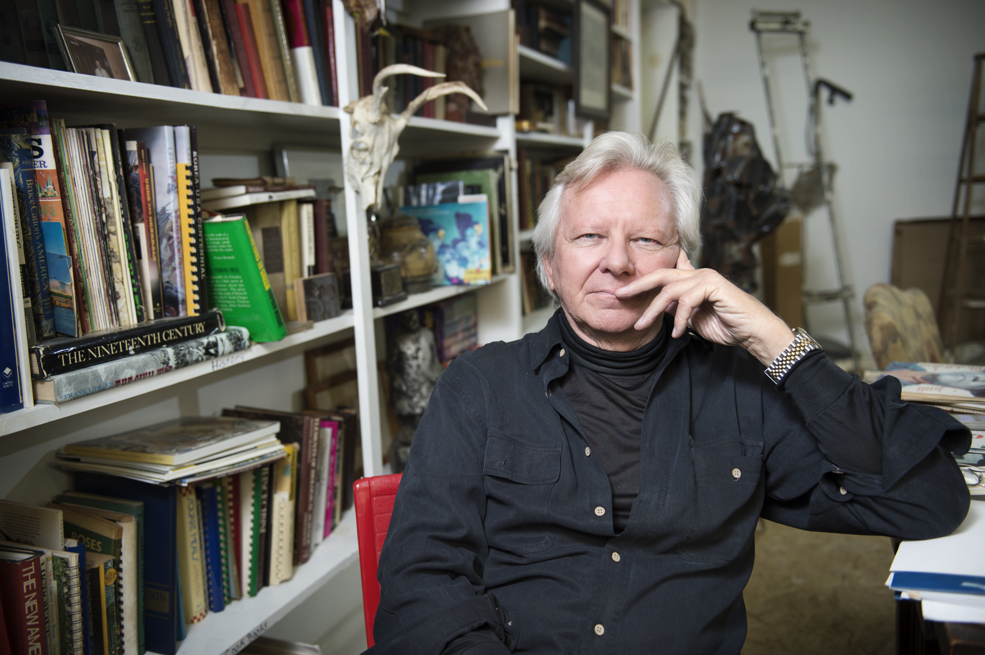 Dunlap in his Mississippi studio. Dunlap in his Mississippi studio.
