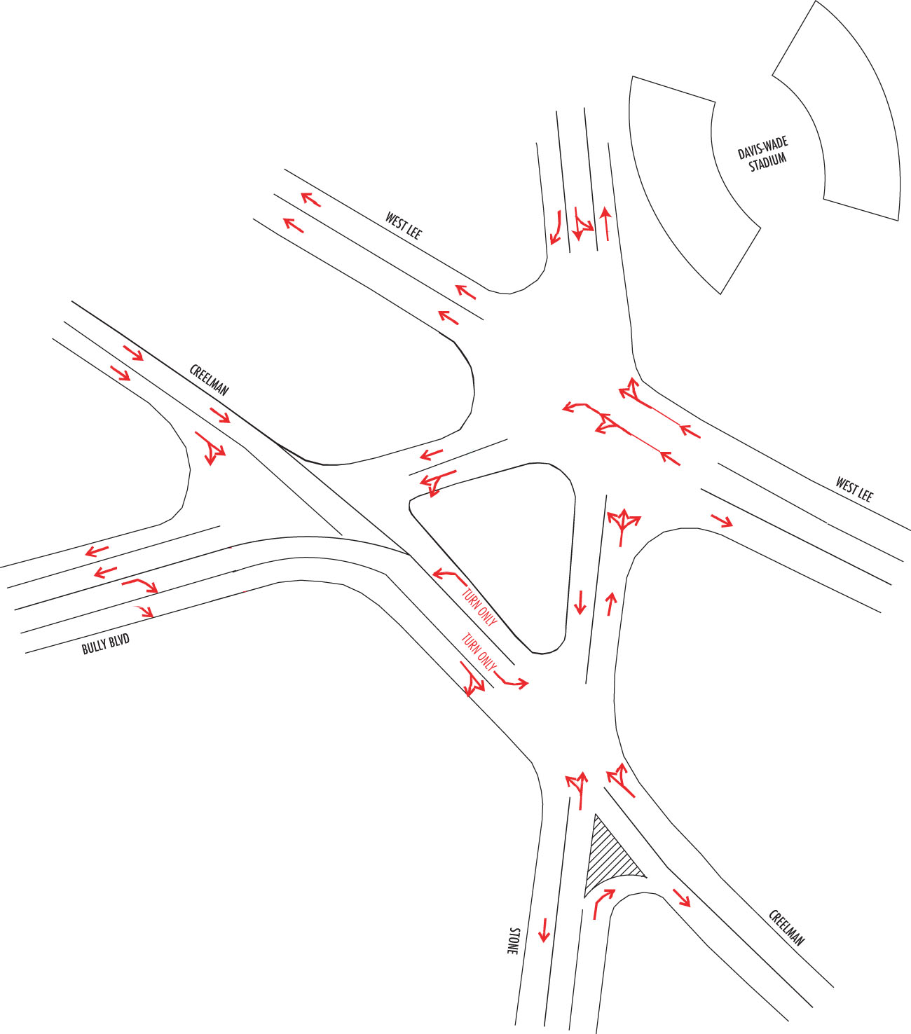 <br /><br />
New traffic pattern for 5 Points beginning about Sept. 1 <br /><br />
New traffic pattern for 5 Points beginning about Sept. 1