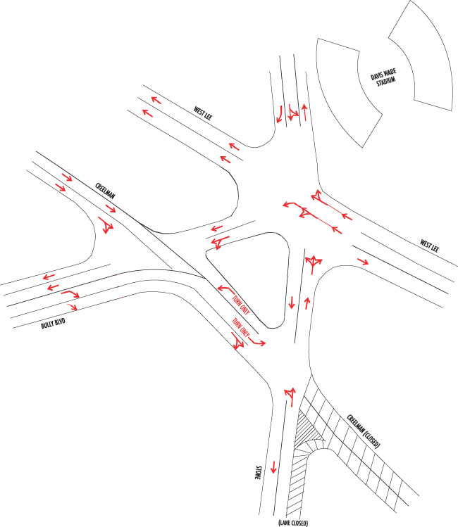 <br /><br />
New traffic pattern for 5 Points beginning Aug. 28 <br /><br />
New traffic pattern for 5 Points beginning Aug. 28