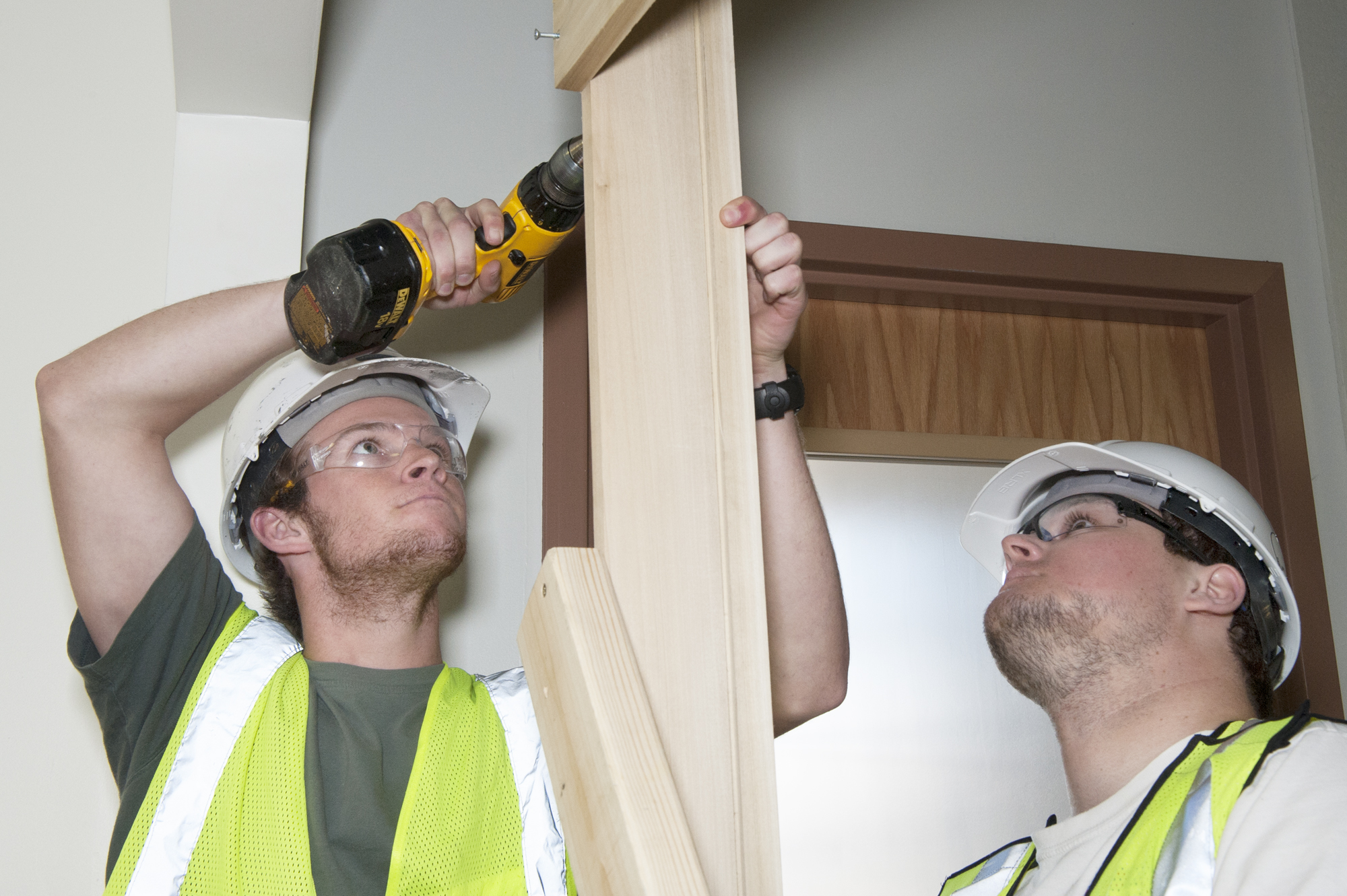 Mississippi State University junior Thomas Vinton, of Decatur, Ala., left, and senior Taylor Britt, of Madison, are among building construction science majors completing renovations of Howell Hall. The work is sponsored by the Mississippi State Board of Contractors' Construction Education Fund. Mississippi State University junior Thomas Vinton, of Decatur, Ala., left, and senior Taylor Britt, of Madison, are among building construction science majors completing renovations of Howell Hall. The work is sponsored by the Mississippi State Board of Contractors' Construction Education Fund.