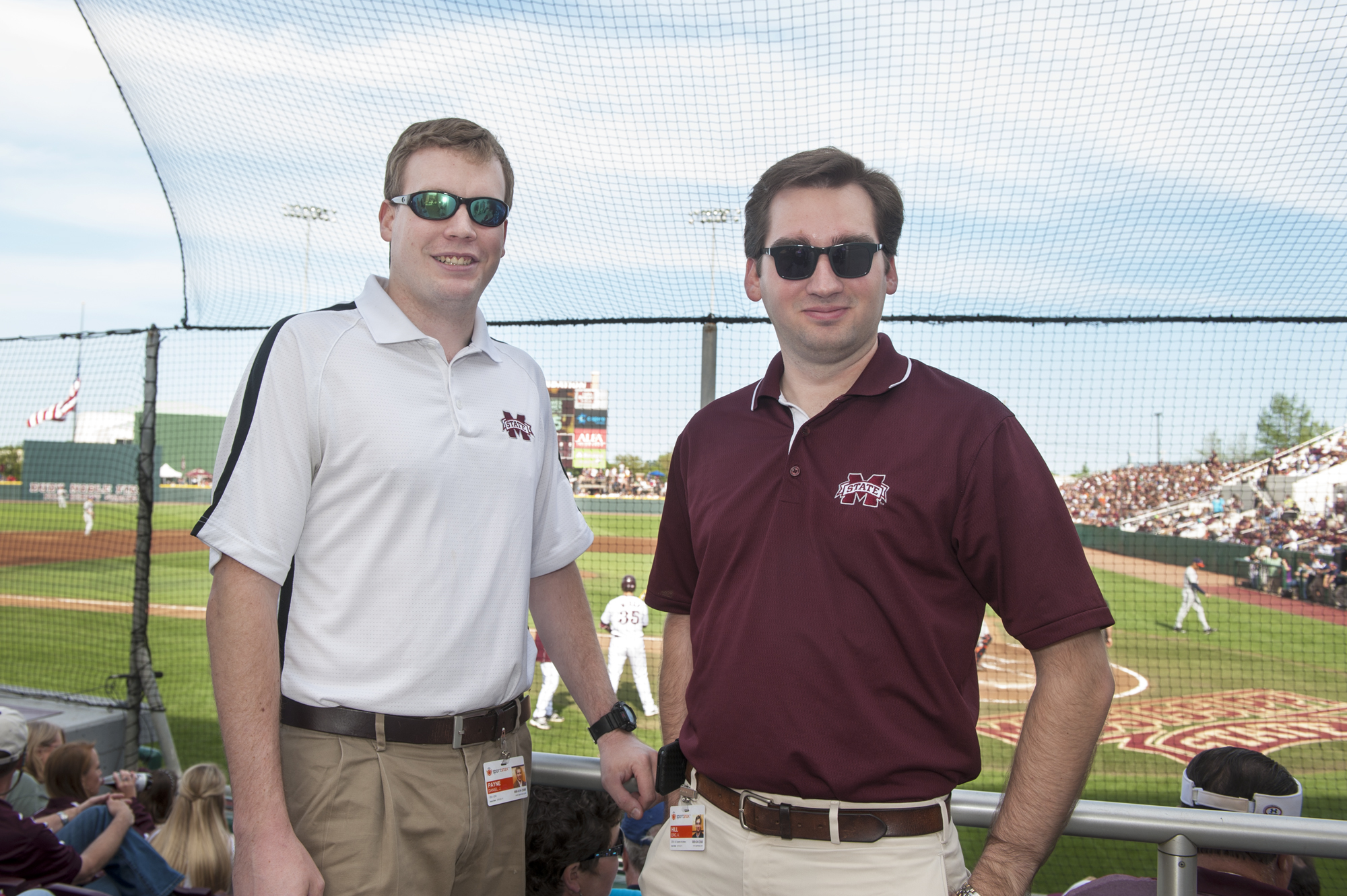 Recent MSU graduates and SportSnax founders Daniel Payne (l) and Eric Hill, during a recent baseball game at Polk-Dement Stadium. Recent MSU graduates and SportSnax founders Daniel Payne (l) and Eric Hill, during a recent baseball game at Polk-Dement Stadium.