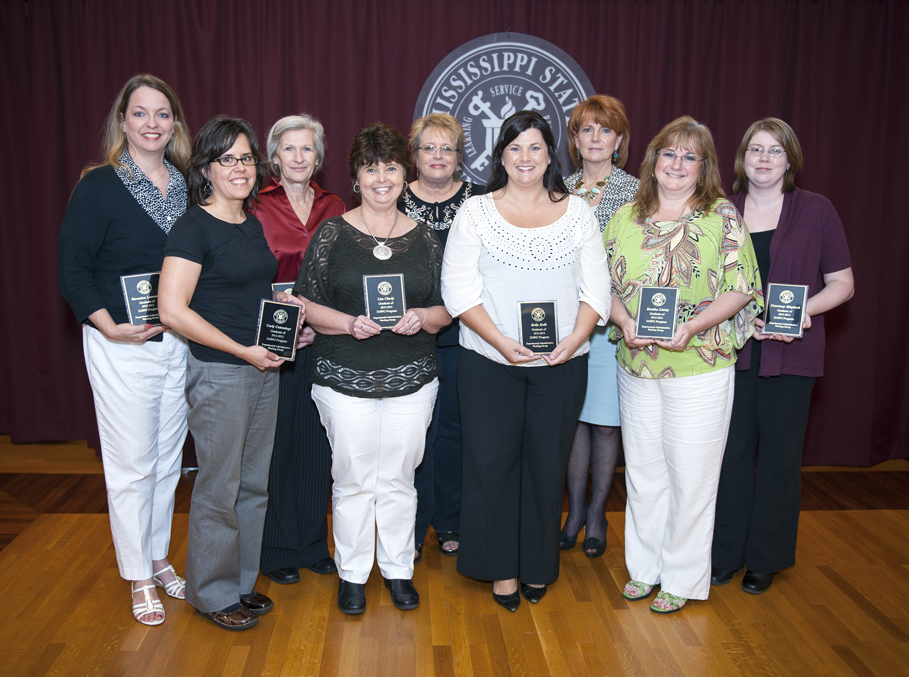 The first DAWG graduates are Veronica Leonard (l-r) Carly Cummings, Kay Davidson, Lisa Clardy, Carol Ellington, Kelly Kolb, Carol Martin, Reatha Linley and Courtney Blaylock. The first DAWG graduates are Veronica Leonard (l-r) Carly Cummings, Kay Davidson, Lisa Clardy, Carol Ellington, Kelly Kolb, Carol Martin, Reatha Linley and Courtney Blaylock.