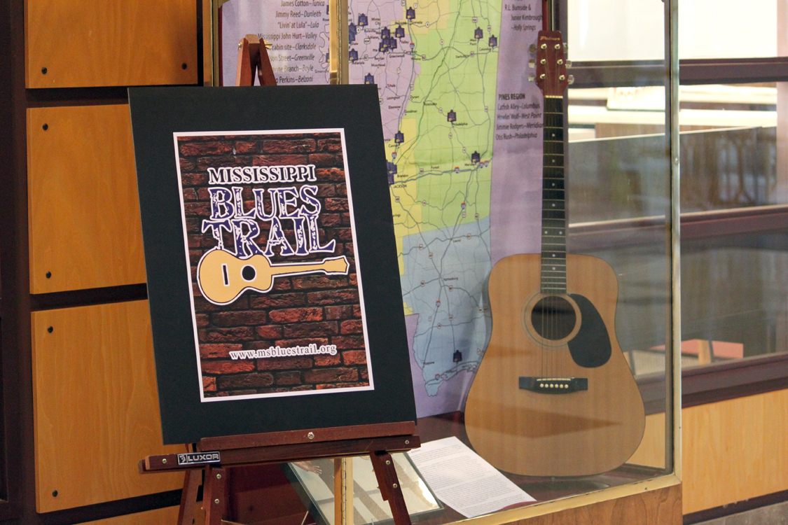 A newly installed exhibit at MSU highlights the musical history of the state and prominent Mississippi blues musicians. A newly installed exhibit at MSU highlights the musical history of the state and prominent Mississippi blues musicians.