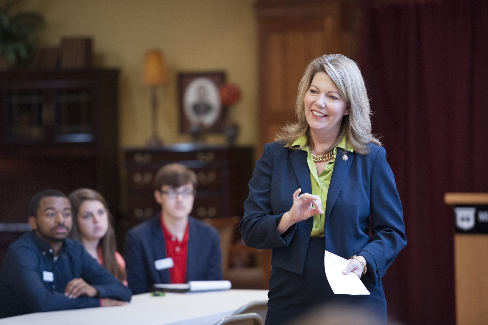 State Sen. Sally Doty of Brookhaven was among speakers for an METP assembly held Monday at MSU. 