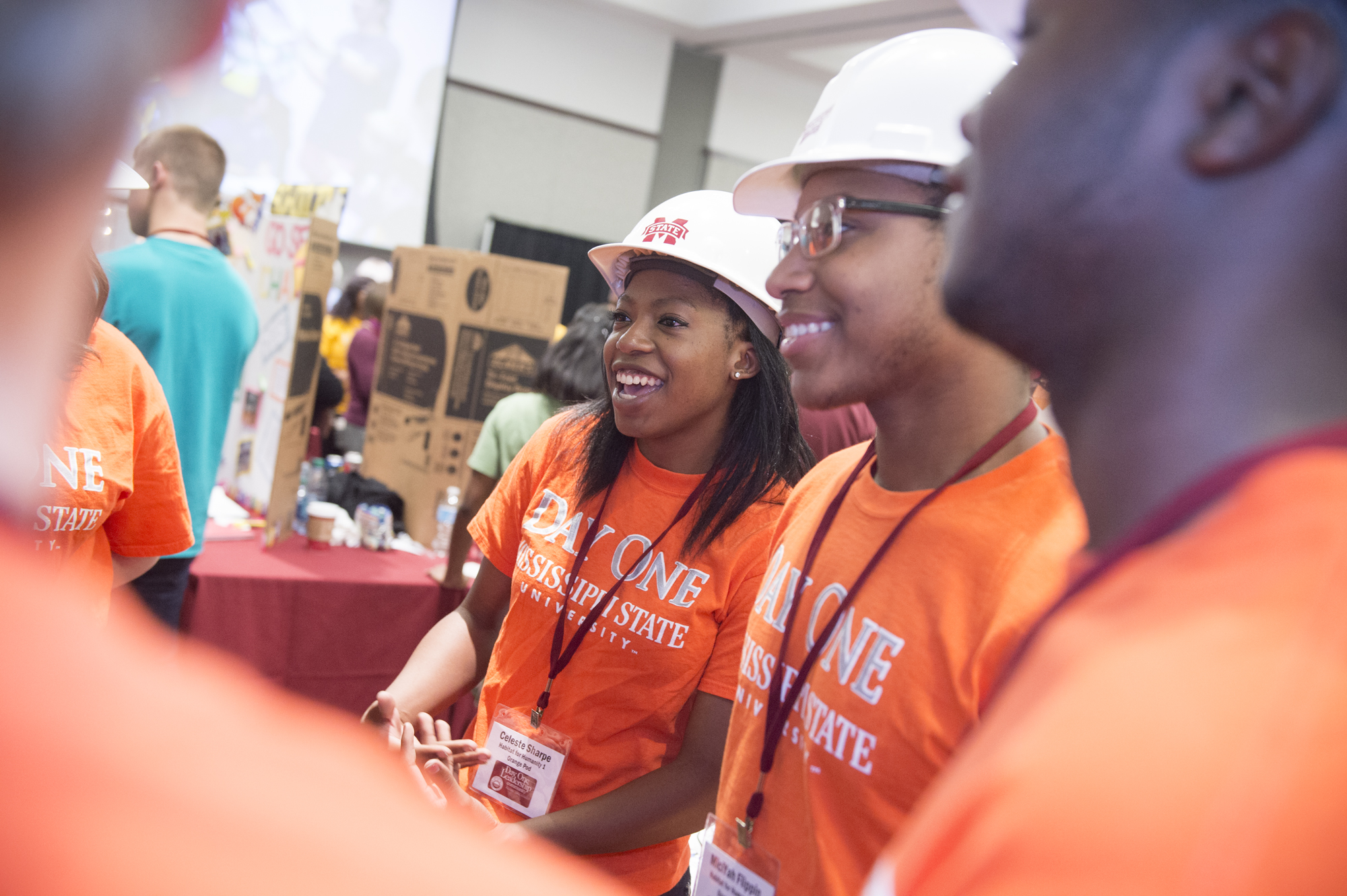Students enjoy reviewing the fall semester's Day One projects during a recent campus showcase. Students enjoy reviewing the fall semester's Day One projects during a recent campus showcase.