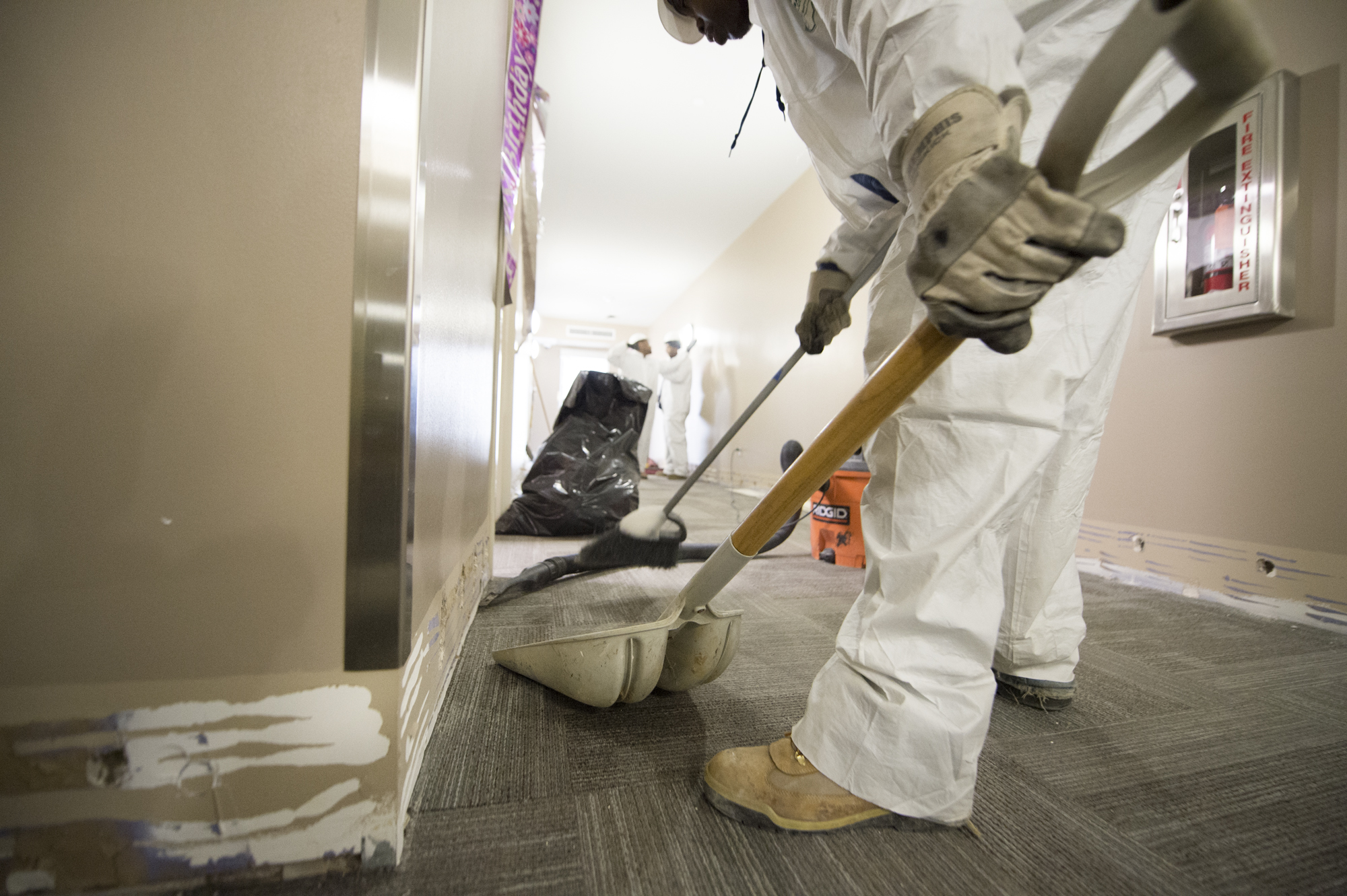 PREPARING FOR RETURN -- Mississippi State University staff members and professional environmental response workers made significant progress in restoring Oak and Magnolia residence halls after both facilities had water damage from frozen pipes during the recent arctic blast. Students began returning to the residence halls on Thursday. Many were able to return to their rooms, while students in rooms with major damage were assisted by MSU in finding alternate housing. PREPARING FOR RETURN -- Mississippi State University staff members and professional environmental response workers made significant progress in restoring Oak and Magnolia residence halls after both facilities had water damage from frozen pipes during the recent arctic blast. Students began returning to the residence halls on Thursday. Many were able to return to their rooms, while students in rooms with major damage were assisted by MSU in finding alternate housing.