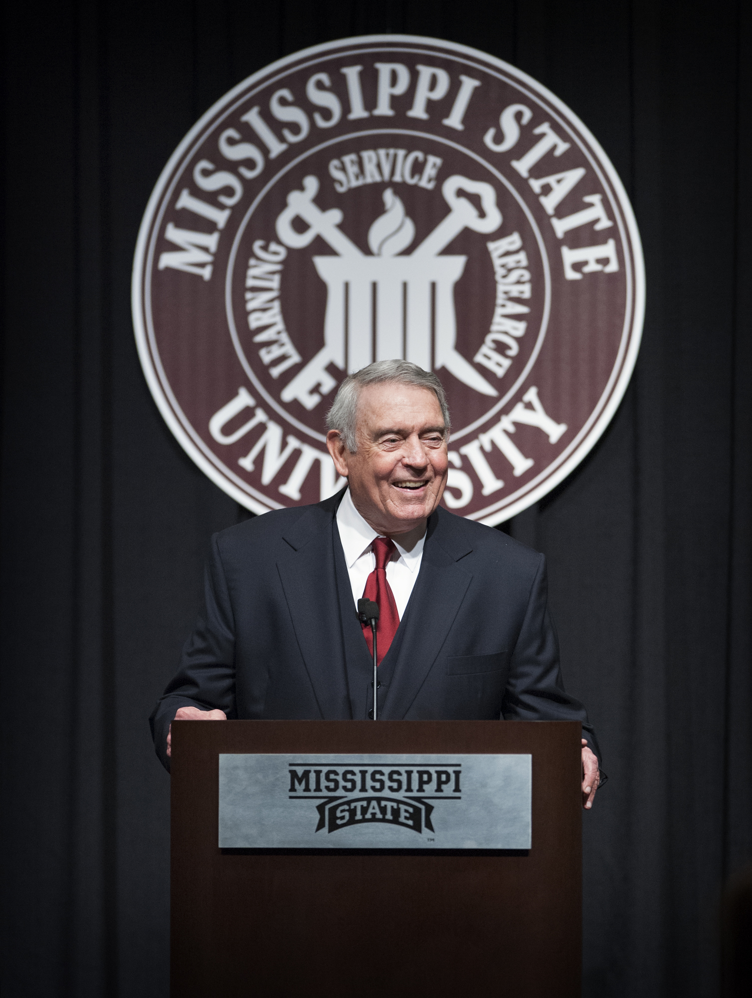 Longtime anchor of CBS Evening News Dan Rather was a special guest of Mississippi State's Student Association as part of the ongoing Global Lecture Series. Longtime anchor of CBS Evening News Dan Rather was a special guest of Mississippi State's Student Association as part of the ongoing Global Lecture Series.