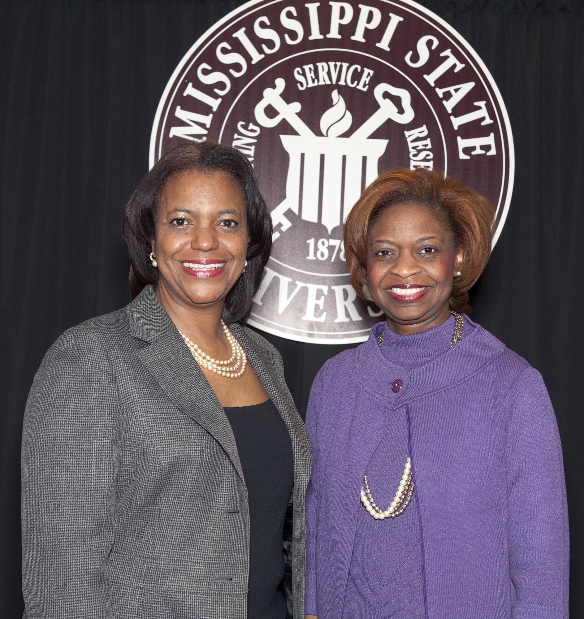 Pearl Pennington, left, director of student affairs for Mississippi Institutions of Higher Learning, and RoSusan D. Bartee, professor and program coordinator of leadership and counselor education at the University of Mississippi, were the two feature speakers at Mississippi State University's 2014 Women of Color Summit.