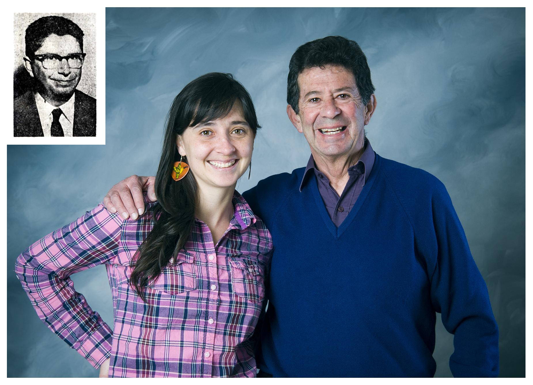 Ecuador native Margarita Baquero continues a long-distance family's tradition at MSU. She is a teaching assistant and doctoral student in biological sciences, while her father, Jaime Baquero, earned a master's degree in engineering in 1973. Her grandfather, Jose Banquero, inset, was a Fulbright Scholar who taught on campus in the 1950s. Ecuador native Margarita Baquero continues a long-distance family's tradition at MSU. She is a teaching assistant and doctoral student in biological sciences, while her father, Jaime Baquero, earned a master's degree in engineering in 1973. Her grandfather, Jose Banquero, inset, was a Fulbright Scholar who taught on campus in the 1950s.