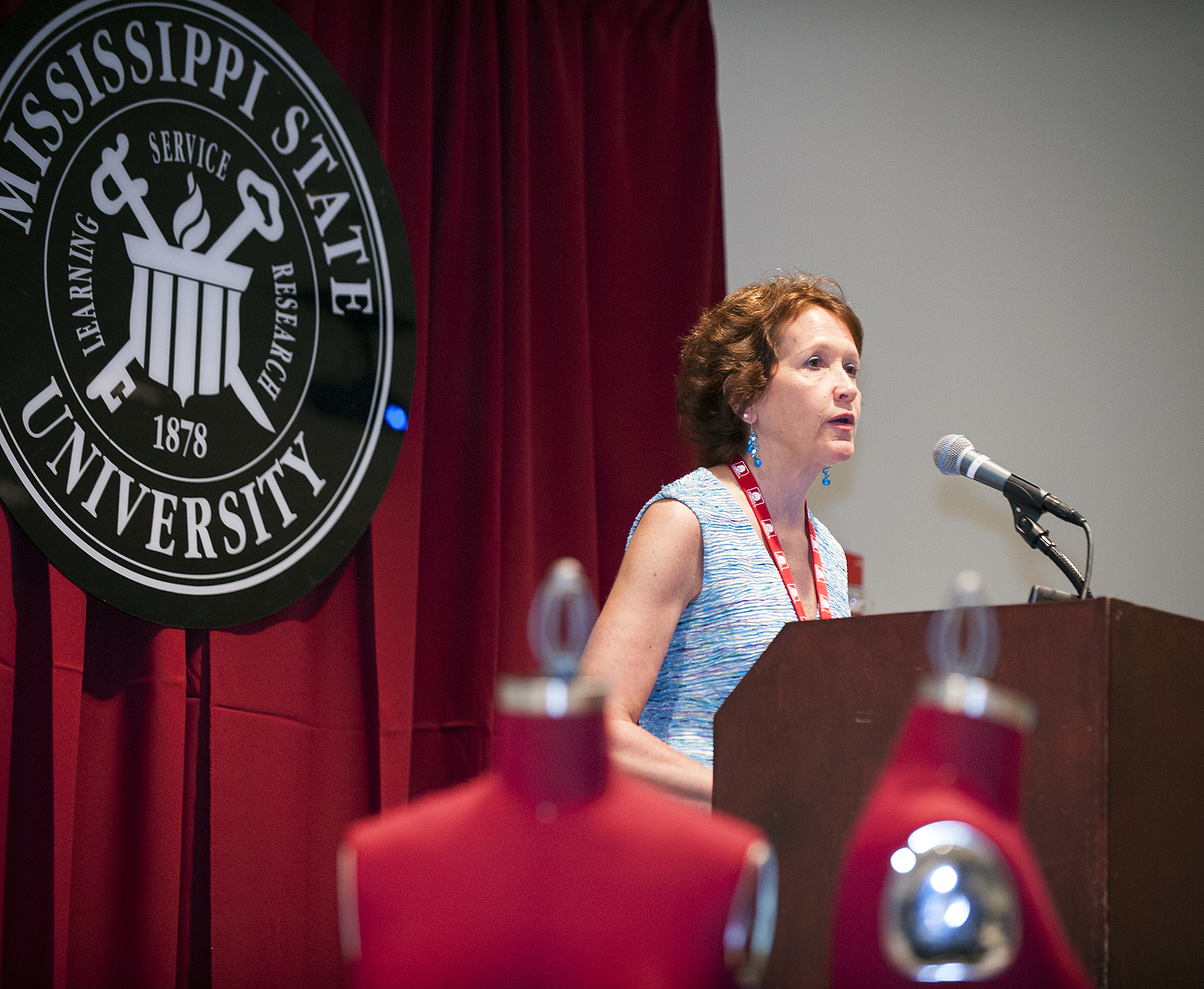 Maria D'Andrea, supervisory international trade specialist with the U.S. Department of Commerce's Office of Textiles and Apparel, presented the keynote speech at Mississippi State's Cotton Summit on Wednesday. Maria D'Andrea, supervisory international trade specialist with the U.S. Department of Commerce's Office of Textiles and Apparel, presented the keynote speech at Mississippi State's Cotton Summit on Wednesday.