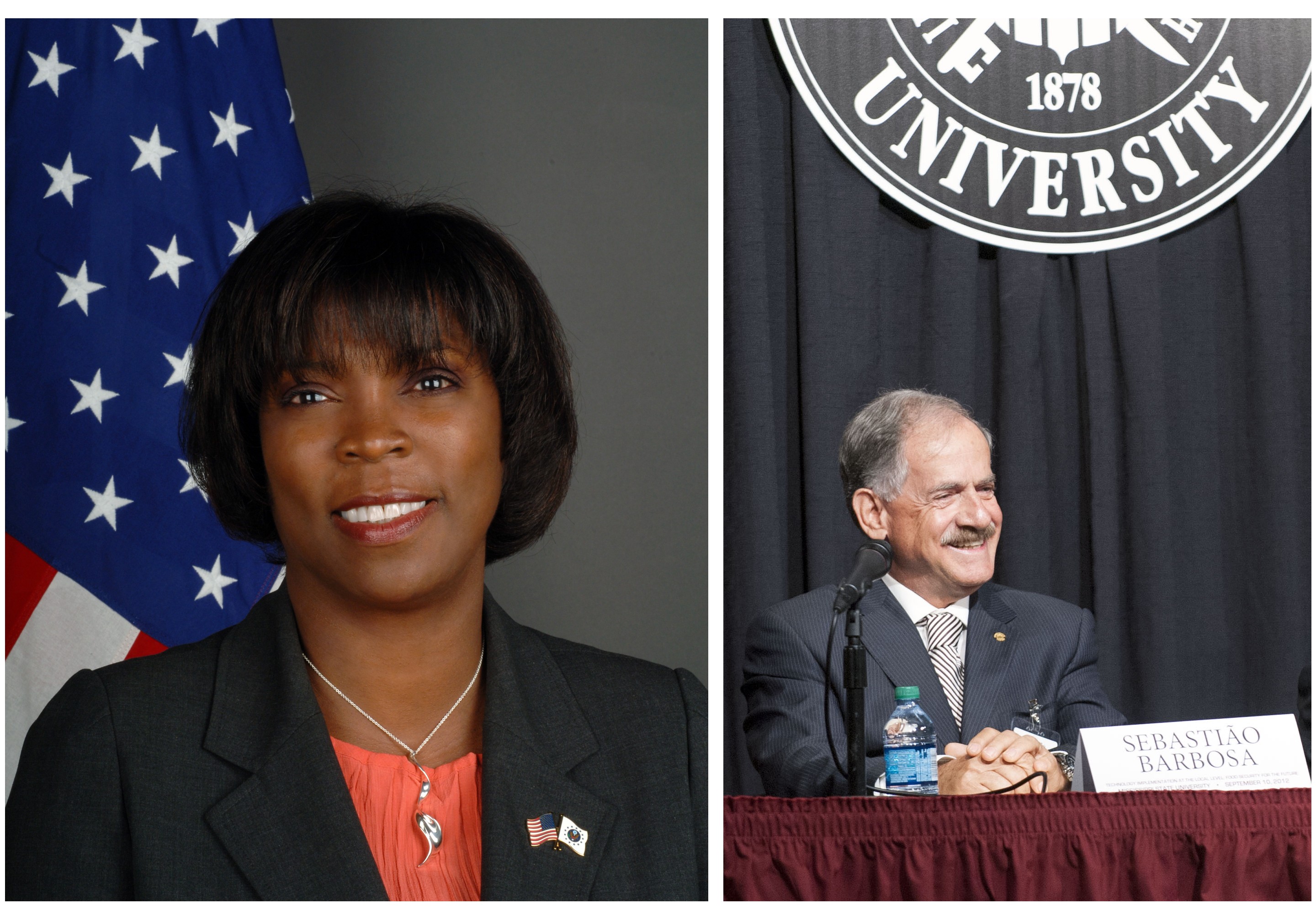 During spring graduation ceremonies, MSU will award honorary degrees to Ertharin Cousin, left, and Sebastião Barbosa. Cousin will be featured speaker at both commencements. During spring graduation ceremonies, MSU will award honorary degrees to Ertharin Cousin, left, and Sebastião Barbosa. Cousin will be featured speaker at both commencements.