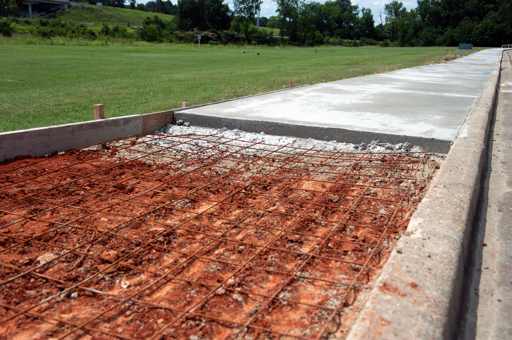 Construction of a one-mile sidewalk in the Thad Cochran Research, Technology and Economic Development Park started earlier this month. Construction of a one-mile sidewalk in the Thad Cochran Research, Technology and Economic Development Park started earlier this month.