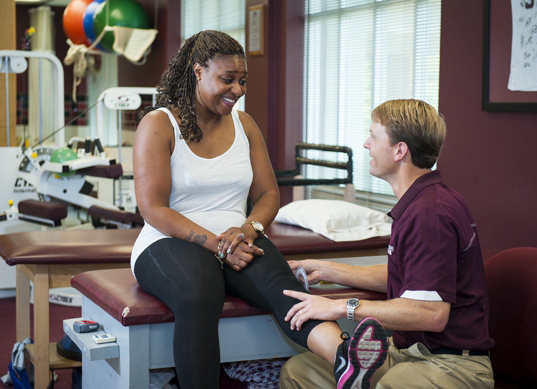 Mississippi State University is the first institution of higher learning in the nation to partner with the U.S. Department of Veterans Affairs to provide medical services to veterans. The first veteran to receive services, Columbus resident Carla Bush, former U.S. Navy Petty Officer 3rd Class, worked with physical therapist Kevin Randall at MSU's Longest Student Health Center. Mississippi State University is the first institution of higher learning in the nation to partner with the U.S. Department of Veterans Affairs to provide medical services to veterans. The first veteran to receive services, Columbus resident Carla Bush, former U.S. Navy Petty Officer 3rd Class, worked with physical therapist Kevin Randall at MSU's Longest Student Health Center.