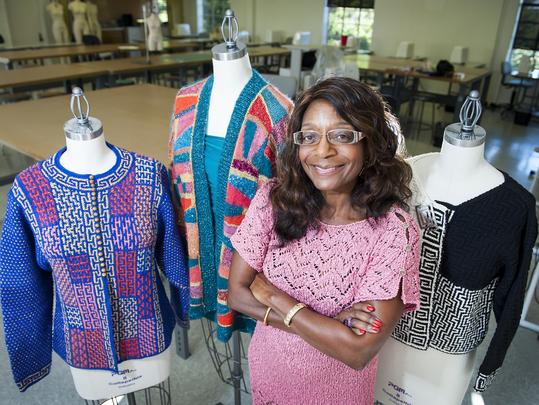 Three pieces designed and knitted by MSU professor Phyllis Miller will be honored at the upcoming 2014 International Textile and Apparel Association Conference. The center piece recently was named Best of Show at the American Association of Family & Consumer Sciences National Conference.