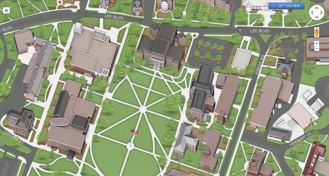 A screenshot from MSU's new interactive campus map, available at www.msstate.edu/campus-map/.  