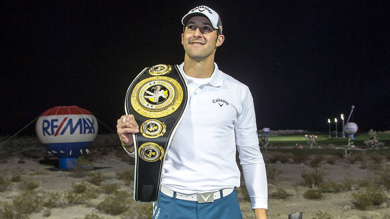 Former MSU Diamond Dawg Jeff Flagg was awarded a championship belt and a $250,000 check. 