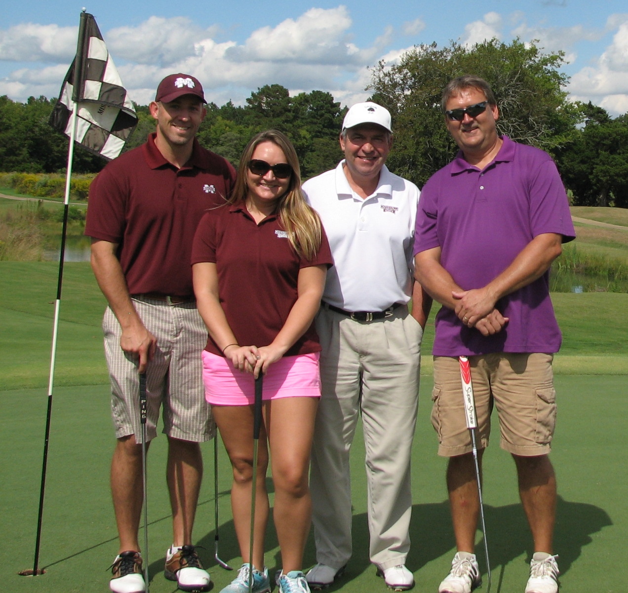 Winning golf team members included (l-r) Wade Stewart, Paige Watson, Randy Romero and Charles Watson.