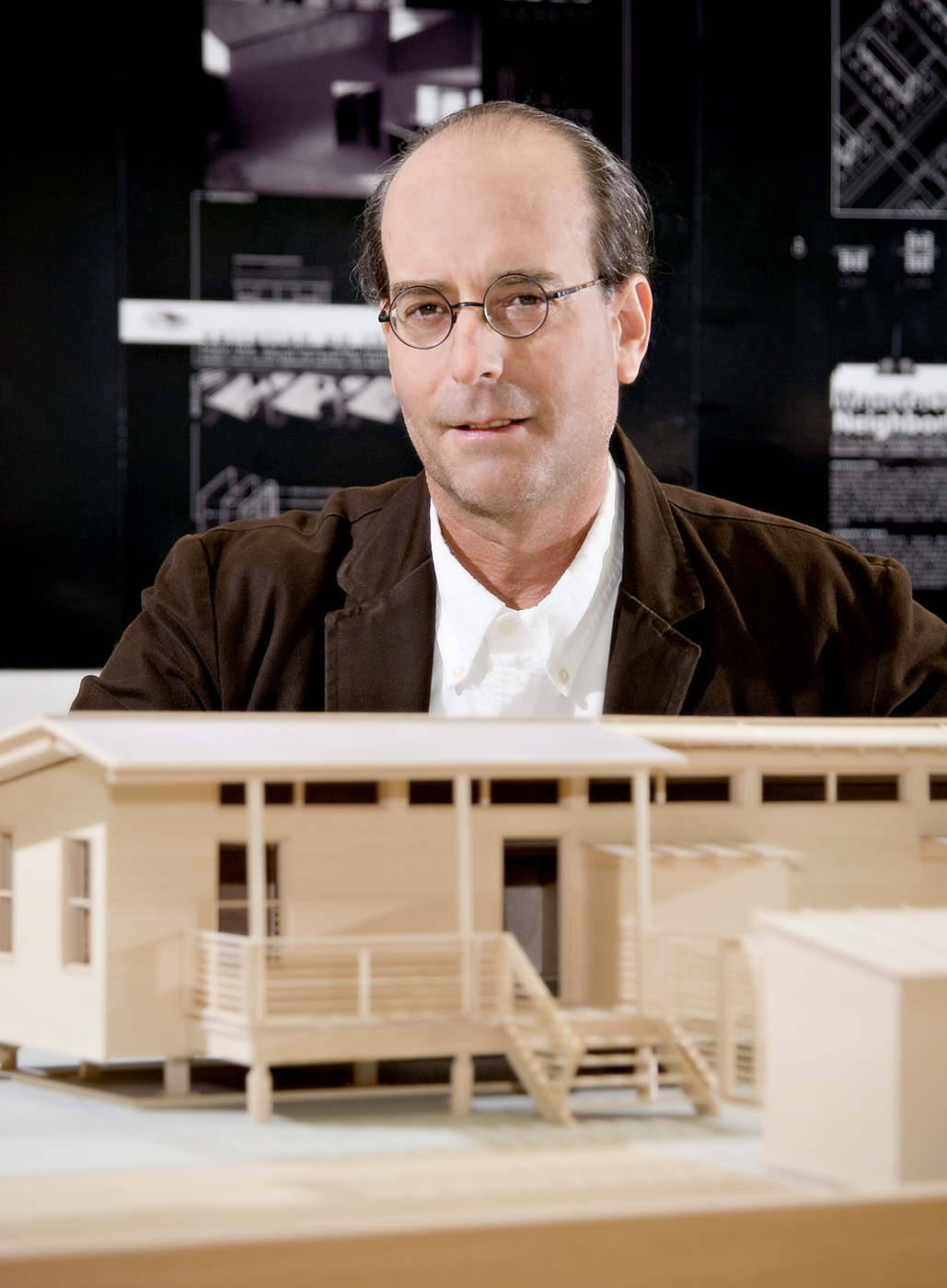 MSU architecture professor Michael Berk shows a model of GreenMobile. MSU architecture professor Michael Berk shows a model of GreenMobile.