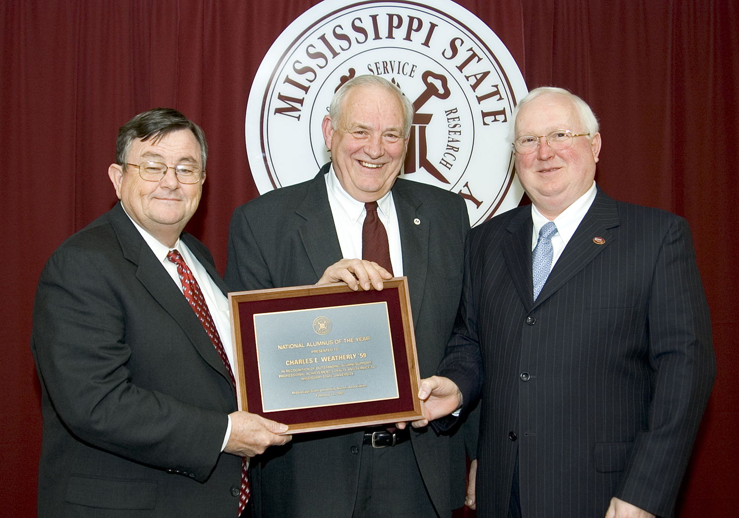 President Charles Lee (l), Charles E. "Charlie" Weatherly and Keith Winfield President Charles Lee (l), Charles E. "Charlie" Weatherly and Keith Winfield